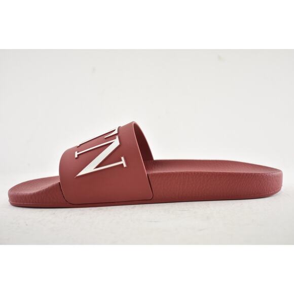 Valentino Garavani VLTN Red White Logo Rubber Pool Slide Sandal Flip Flop 44 11 main image 4